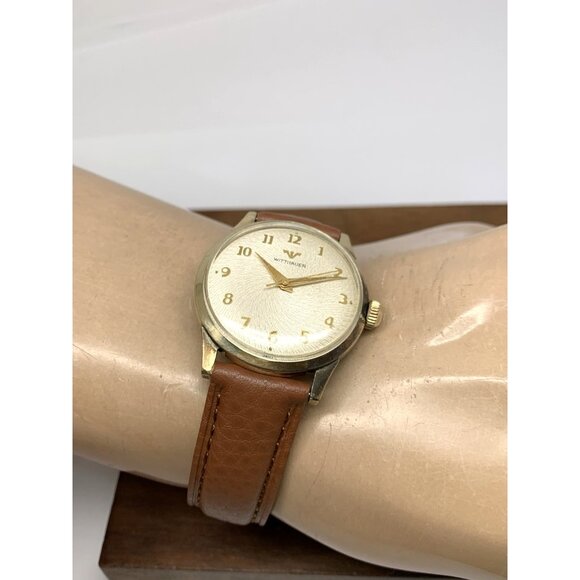 Wittnauer Men's Watch 108A Vintage 60'S Swiss Hand Wind 11WSG 32mm Leather Strap - Picture 5 of 15